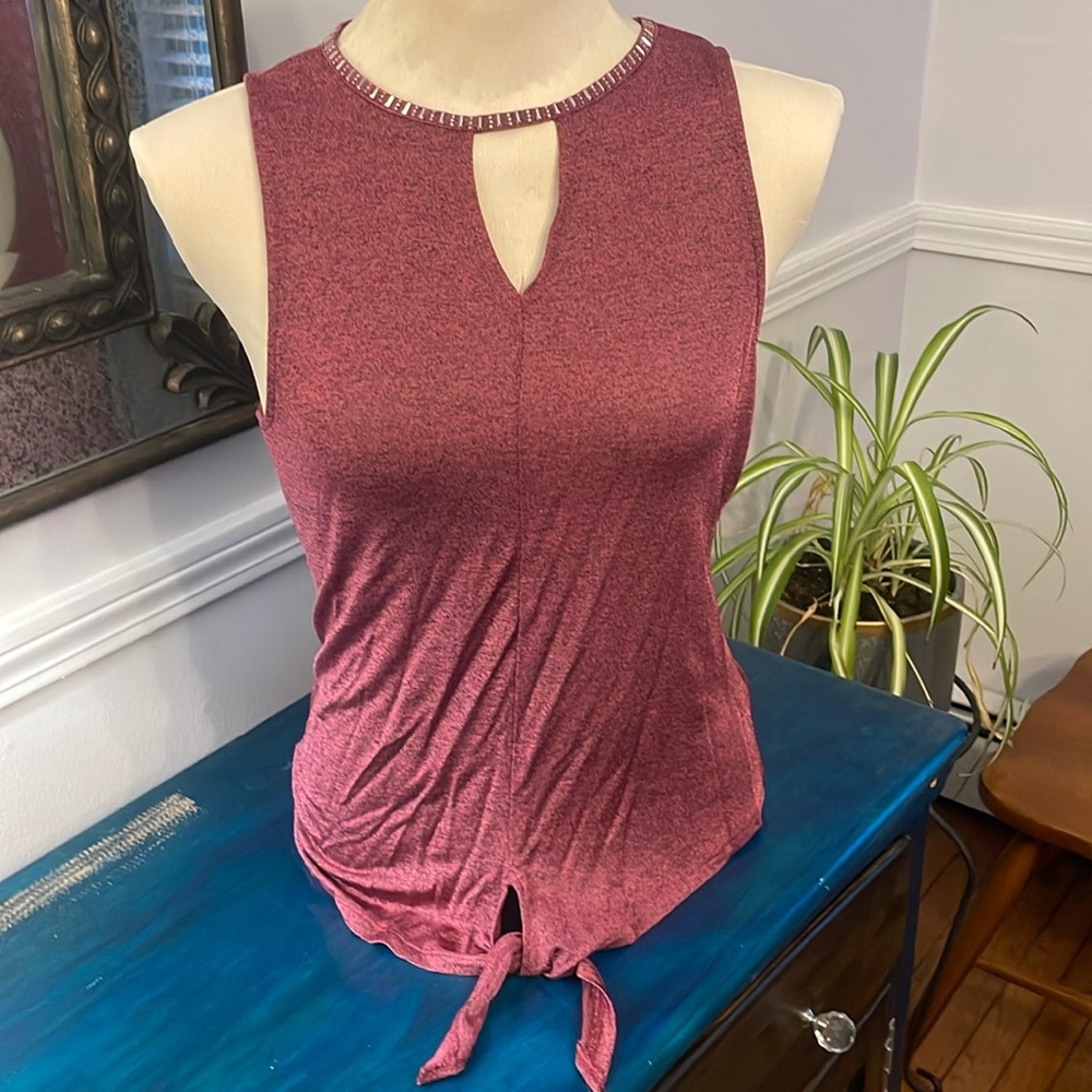 Jennifer Lopez - Women’s Small Burgundy bejeweled neckline w/ tie waist
